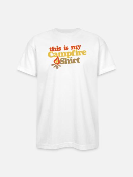 This Is My Campfire Shirt - Bayside Unisex Heavyweight USA Made T-Shirt - white