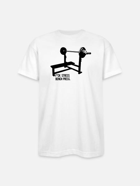 stress bench press - Bayside Unisex Heavyweight USA Made T-Shirt - white