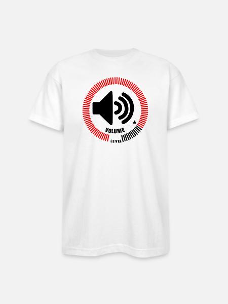 Volume Level - Bayside Unisex Heavyweight USA Made T-Shirt - white