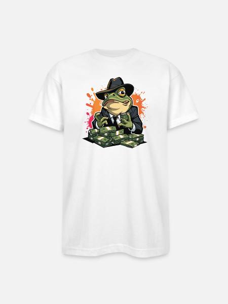 Exaggerated Expression Vector Illustration - Bayside Unisex Heavyweight USA Made T-Shirt - white