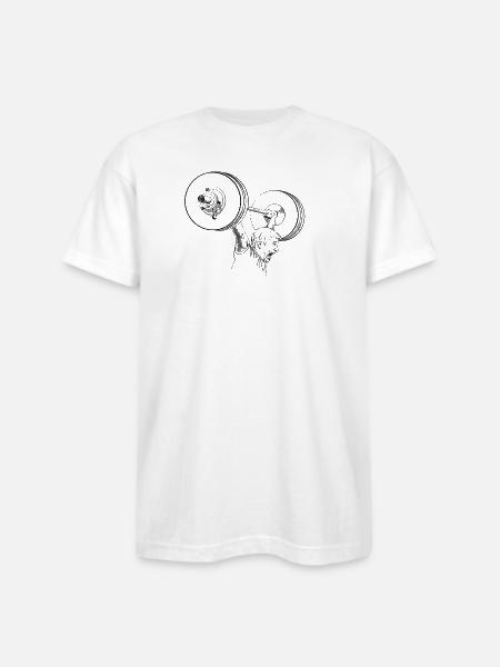 Weightlifting - Bayside Unisex Heavyweight USA Made T-Shirt - white