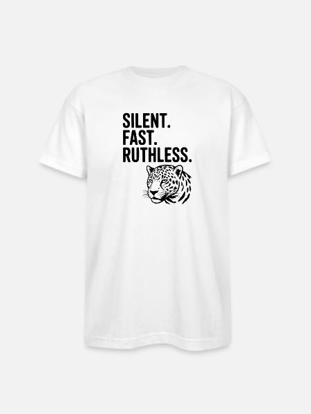 Silent. Fast. Ruthless. - Bayside Unisex Heavyweight USA Made T-Shirt - white