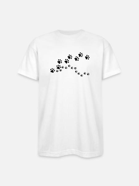 Pawprint Trail - Bayside Unisex Heavyweight USA Made T-Shirt - white