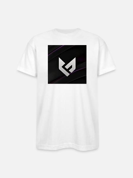 Geometric Monogram Glyph - Bayside Unisex Heavyweight USA Made T-Shirt - white