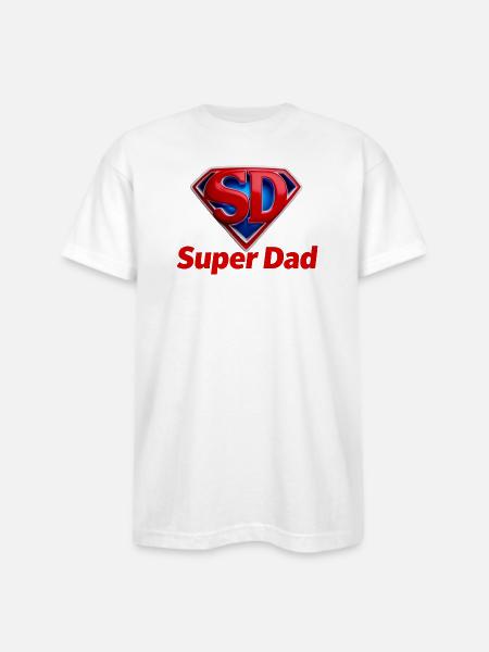 Super Dad Hero - Bayside Unisex Heavyweight USA Made T-Shirt - white