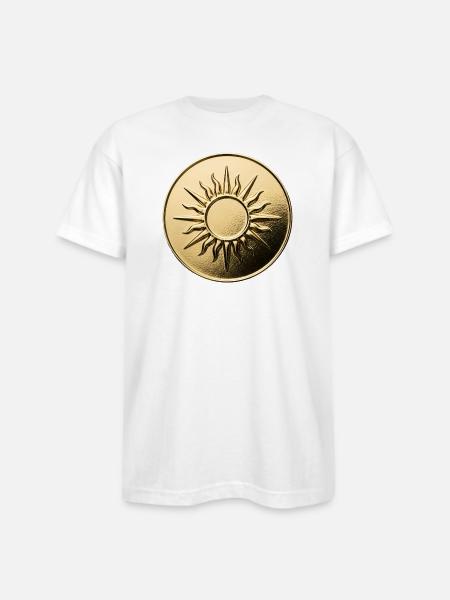 Golden Sunburst Emblem - Bayside Unisex Heavyweight USA Made T-Shirt - white