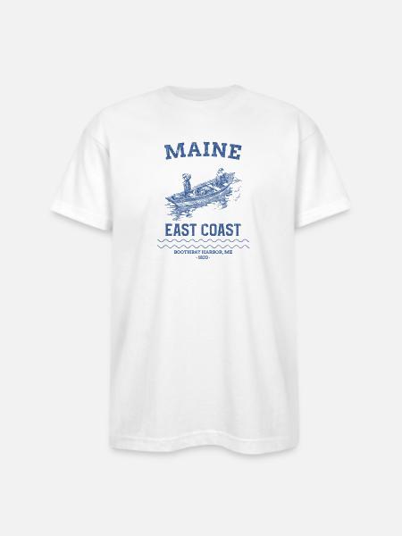 east_coast_boothbay - Bayside Unisex Heavyweight USA Made T-Shirt - white