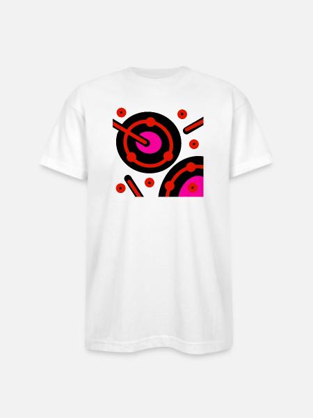 Neon Orbit Circuit - Bayside Unisex Heavyweight USA Made T-Shirt - white