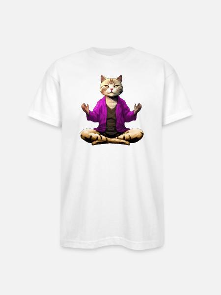 Yogi the Cat - Bayside Unisex Heavyweight USA Made T-Shirt - white
