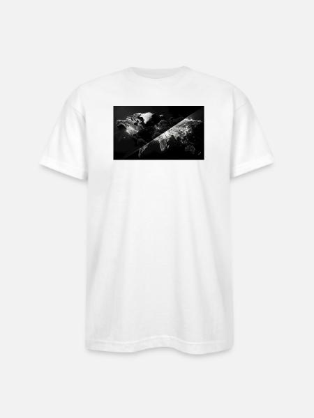 Global Network Map - Bayside Unisex Heavyweight USA Made T-Shirt - white