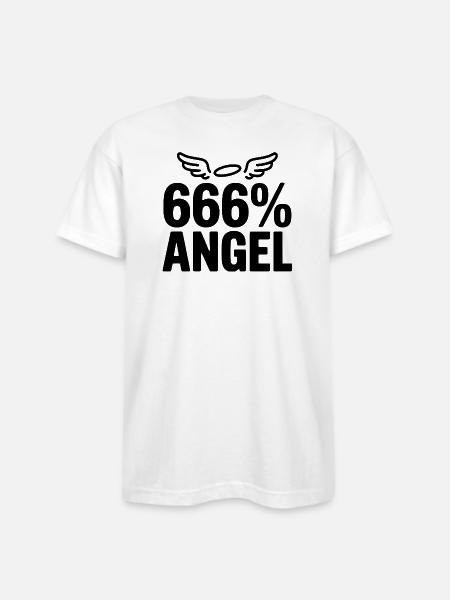 666% Angel - Bayside Unisex Heavyweight USA Made T-Shirt - white