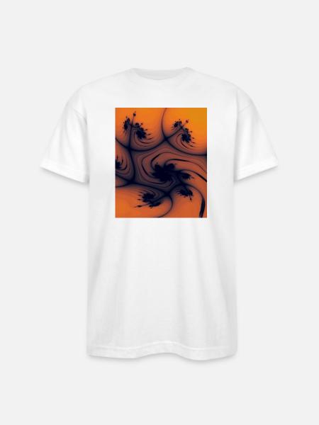 Fractal Flame Swirl - Bayside Unisex Heavyweight USA Made T-Shirt - white