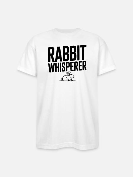 Rabbit Whisperer - Bayside Unisex Heavyweight USA Made T-Shirt - white