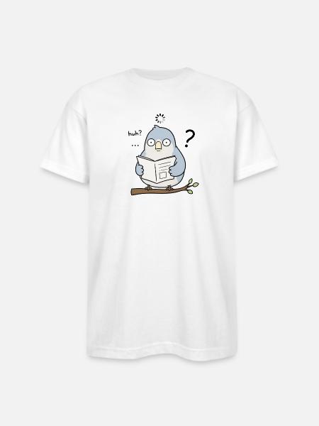 Huh? - Bayside Unisex Heavyweight USA Made T-Shirt - white