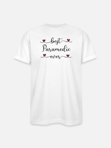 Best Paramedic ever - Bayside Unisex Heavyweight USA Made T-Shirt - white