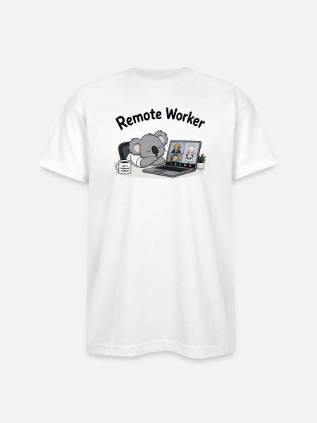 Remote Worker - Bayside Unisex Heavyweight USA Made T-Shirt - white