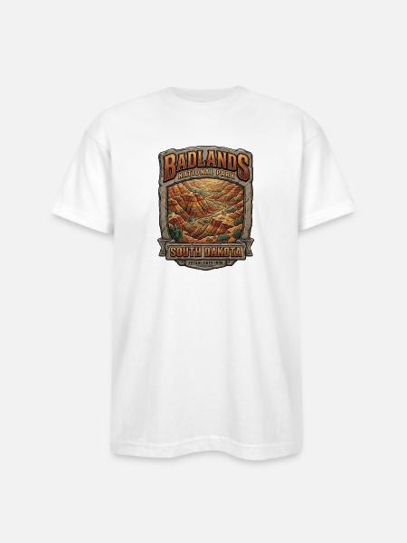 Badlands National Park Tee - Bayside Unisex Heavyweight USA Made T-Shirt - white