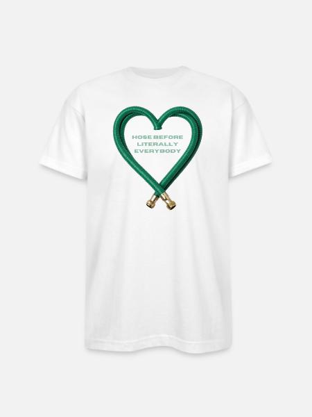 Hose Heart Humor - Bayside Unisex Heavyweight USA Made T-Shirt - white