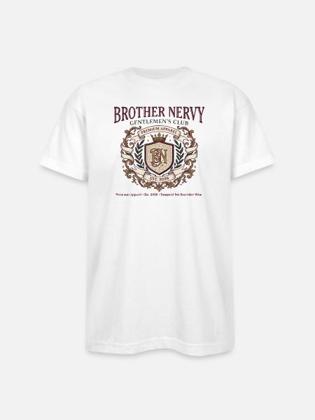 Brother Nervy Gentlemen's Club - Bayside Unisex Heavyweight USA Made T-Shirt - white