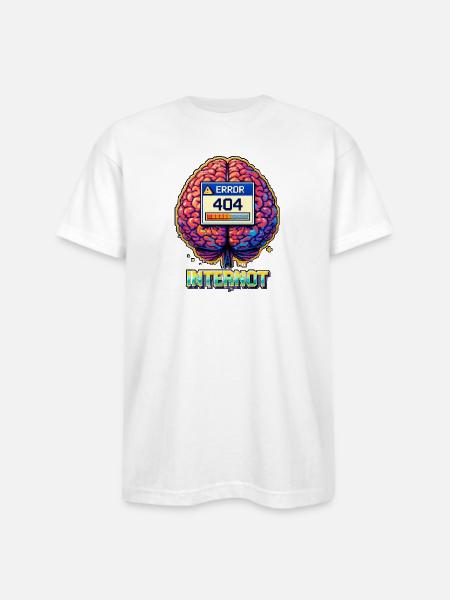 Retro Brain 404 Internet - Bayside Unisex Heavyweight USA Made T-Shirt - white