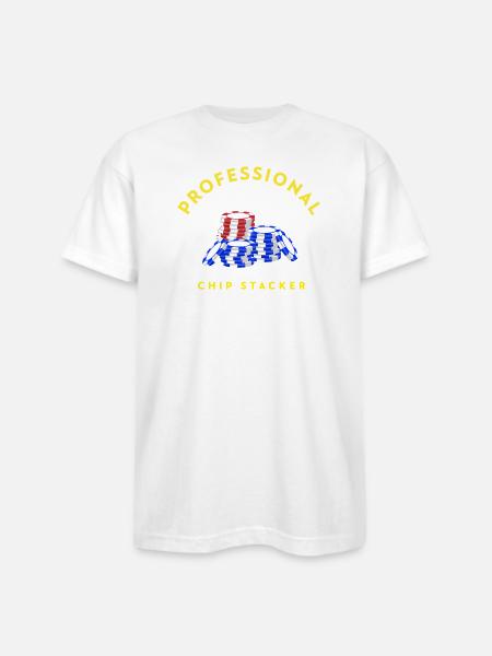 Professional_Chip_Stacker - Bayside Unisex Heavyweight USA Made T-Shirt - white