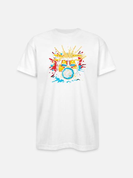 Drum Kit Steamwave - Bayside Unisex Heavyweight USA Made T-Shirt - white