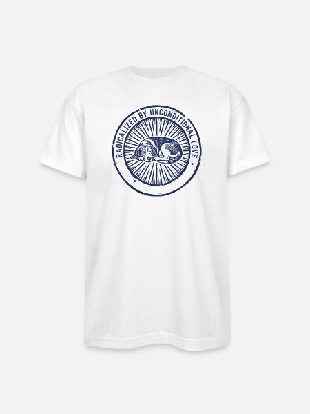 Unconditional Love Sleeping Dog - Bayside Unisex Heavyweight USA Made T-Shirt - white