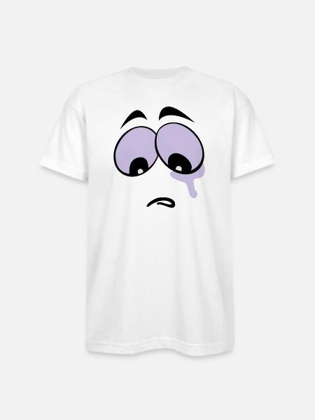 Sad Face - Bayside Unisex Heavyweight USA Made T-Shirt - white