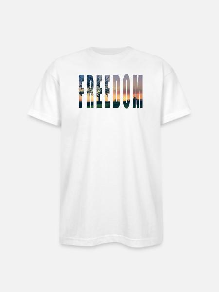 FREEDOM2 - Bayside Unisex Heavyweight USA Made T-Shirt - white
