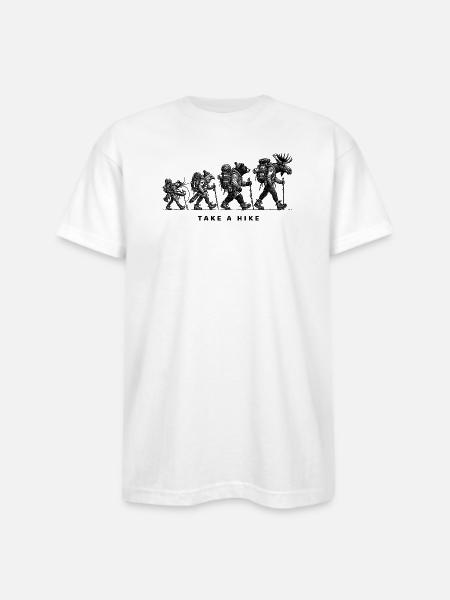 Midnight Silhouette Minimal Tee - Bayside Unisex Heavyweight USA Made T-Shirt - white