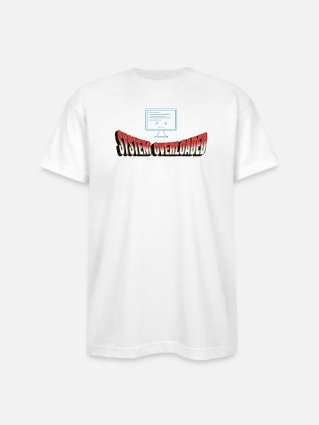 System Overloaded Graphic - Bayside Unisex Heavyweight USA Made T-Shirt - white