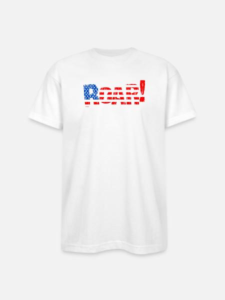Patriotic USA Flag Illustration - Bayside Unisex Heavyweight USA Made T-Shirt - white