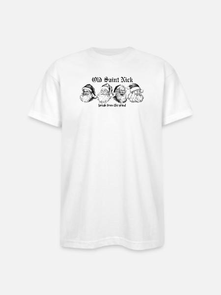 Old Saint Nick - Bayside Unisex Heavyweight USA Made T-Shirt - white