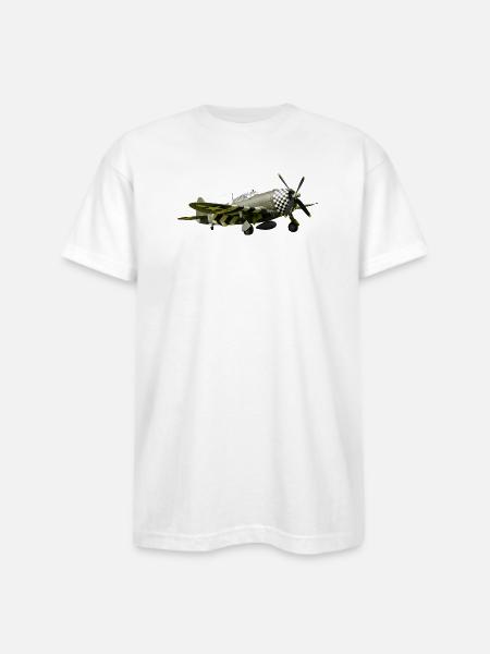 P-47 Thunderbolt - Bayside Unisex Heavyweight USA Made T-Shirt - white