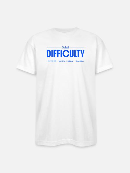 Select Difficulty Gaming - Bayside Unisex Heavyweight USA Made T-Shirt - white