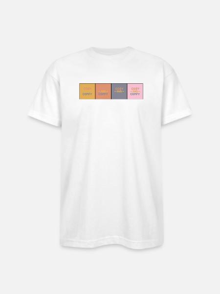 Cozy Comfy Quad Panels - Bayside Unisex Heavyweight USA Made T-Shirt - white