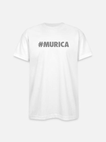 -Murica - Bayside Unisex Heavyweight USA Made T-Shirt - white