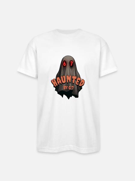 Haunted by 6/7 Ghost - Bayside Unisex Heavyweight USA Made T-Shirt - white