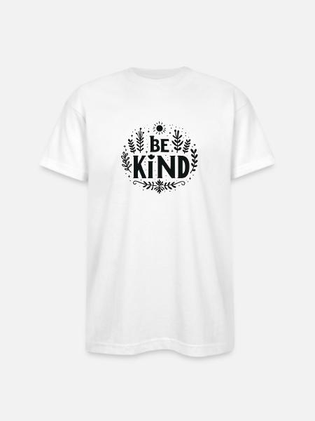 be kind - Bayside Unisex Heavyweight USA Made T-Shirt - white