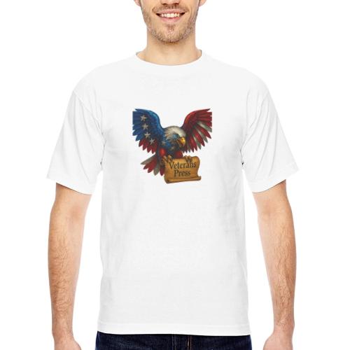 Veterans Press Bald Eagle - Bayside Unisex Heavyweight USA Made T-Shirt