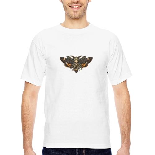 Cthulhu Moth Skull - Bayside Unisex Heavyweight USA Made T-Shirt