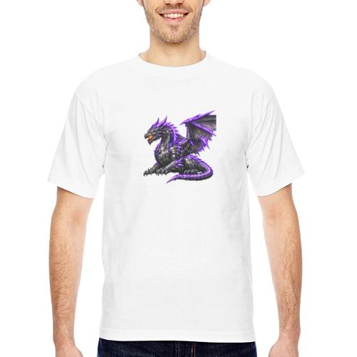 Neon Dragon at Rest - Bayside Unisex Heavyweight USA Made T-Shirt