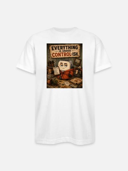 Everything Under Controlish - Bayside Unisex Heavyweight USA Made T-Shirt - white