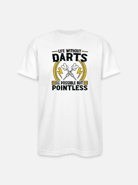 Darts Dart Player - Bayside Unisex Heavyweight USA Made T-Shirt - white