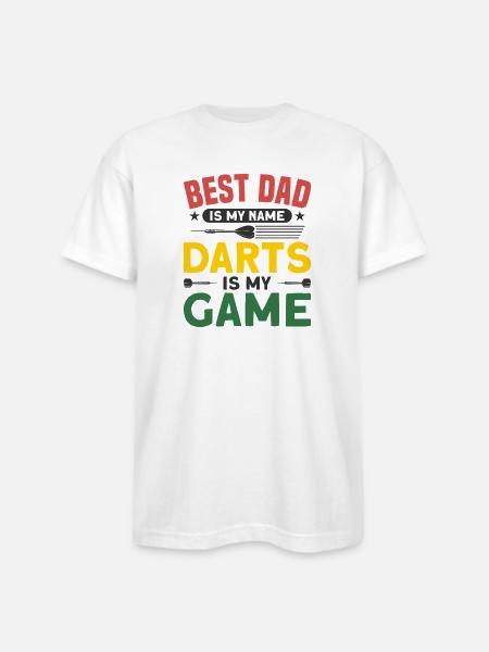 Darts Dart Player - Bayside Unisex Heavyweight USA Made T-Shirt - white