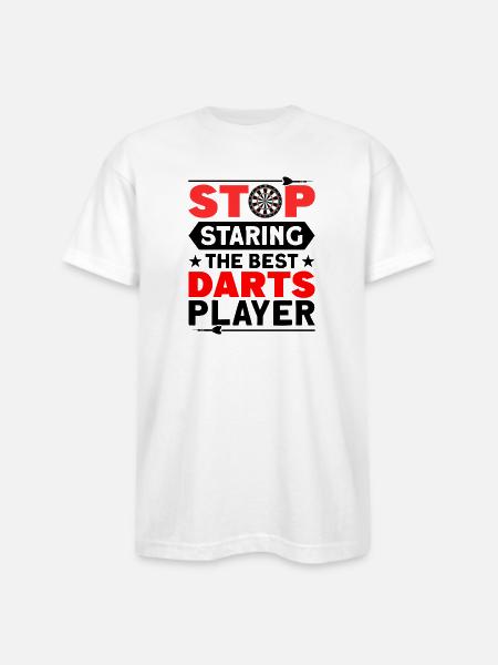 Darts Dart Player - Bayside Unisex Heavyweight USA Made T-Shirt - white