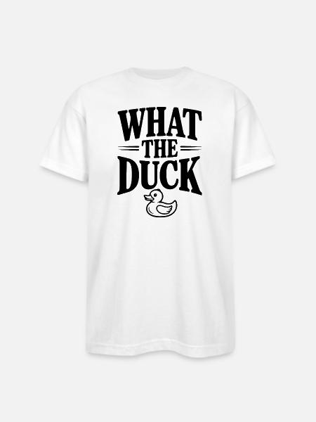 What The Duck - Bayside Unisex Heavyweight USA Made T-Shirt - white
