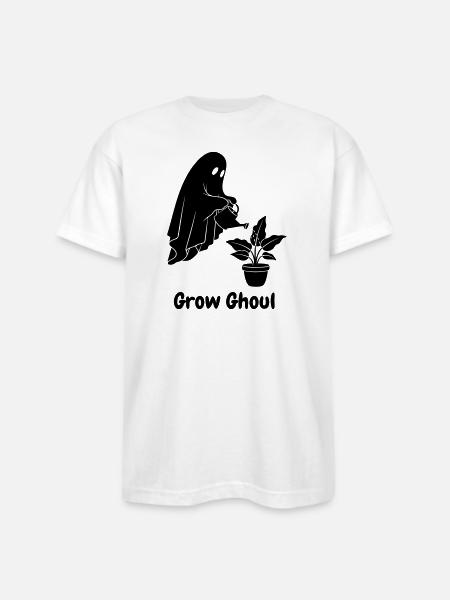 Grow Ghoul - Bayside Unisex Heavyweight USA Made T-Shirt - white