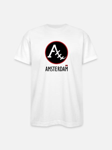 Amsterdam City - Bayside Unisex Heavyweight USA Made T-Shirt - white