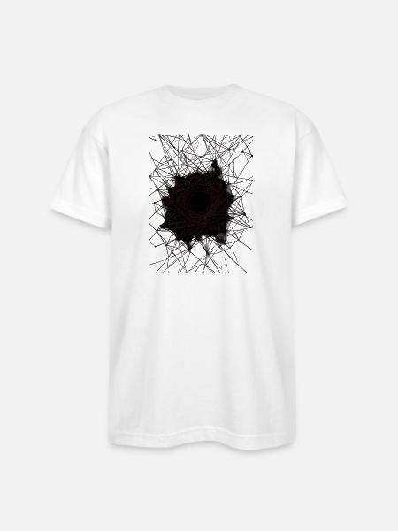 Dark Vortex Web Mandala - Bayside Unisex Heavyweight USA Made T-Shirt - white